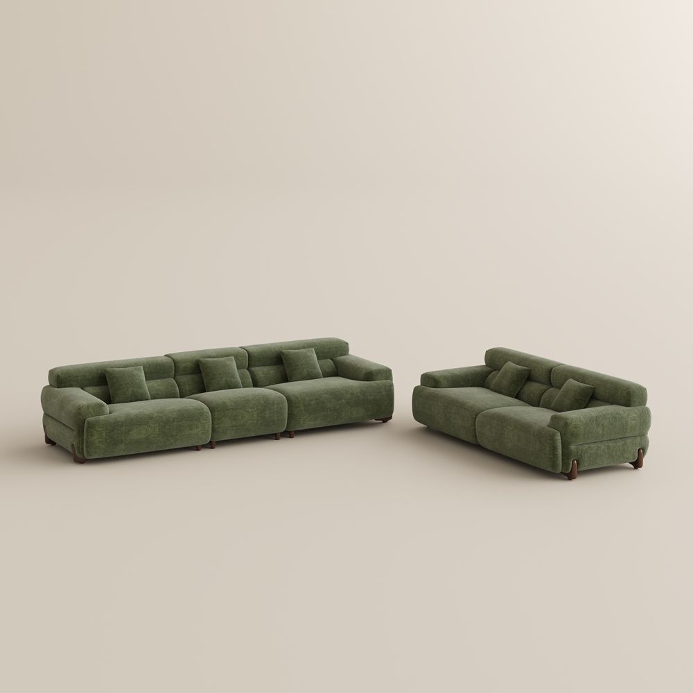 Green Green Chenille Sofa Set