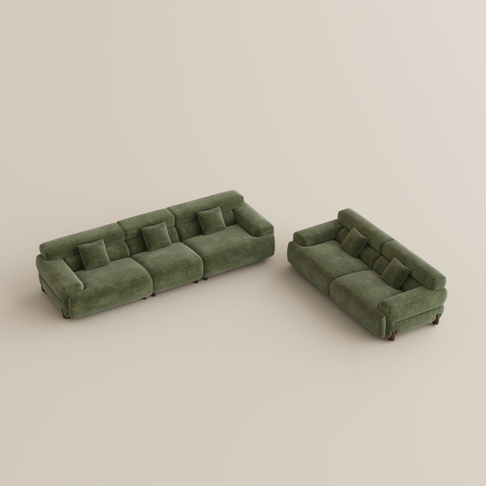 Modular Sofas Green Chenille Sofa Set