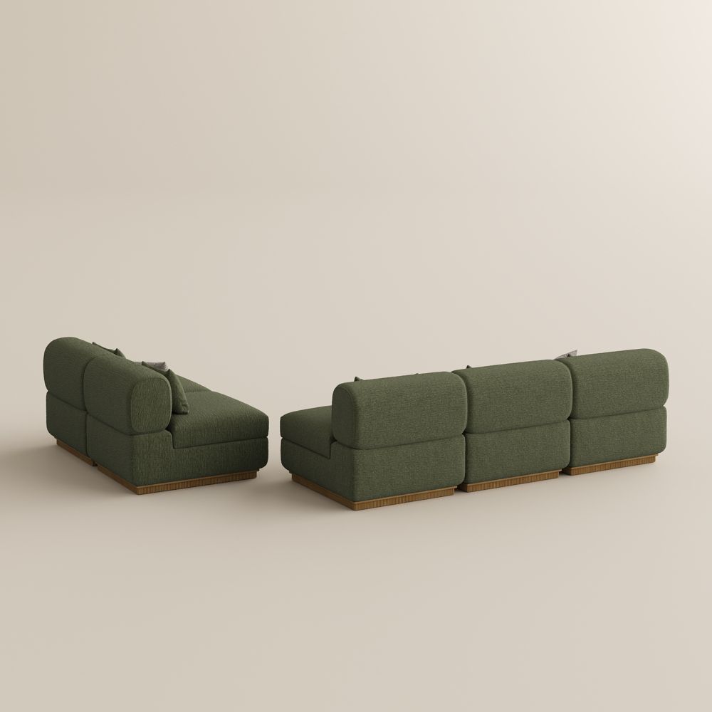 Green Chenille Modular Sofas