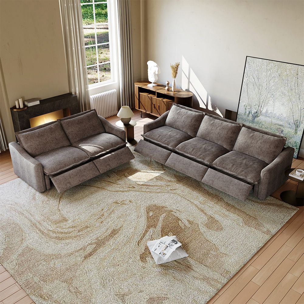 3-4 Seater Khaki Velvet Sofa Set