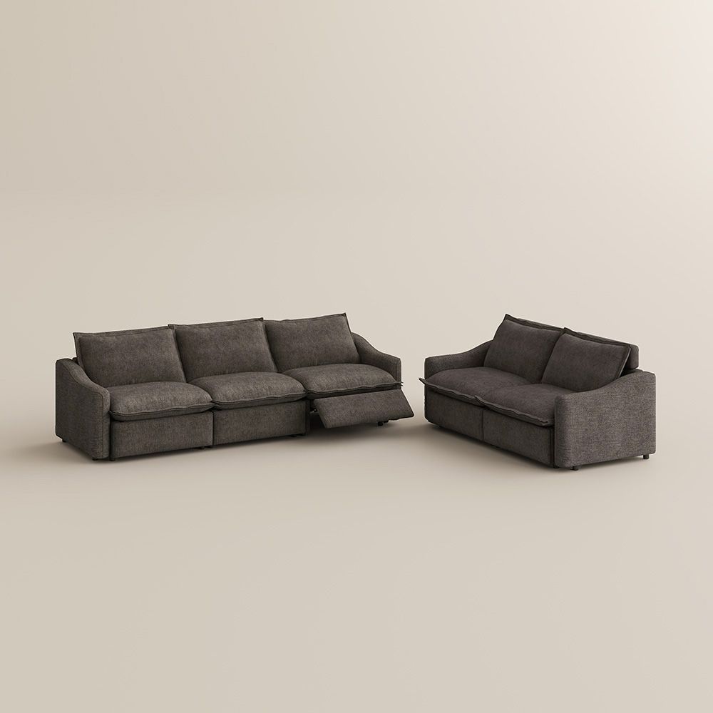5-6 Seater Khaki Velvet Sofa Set