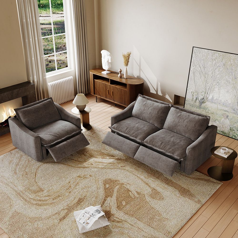 Electric Khaki Velvet Sofa Set