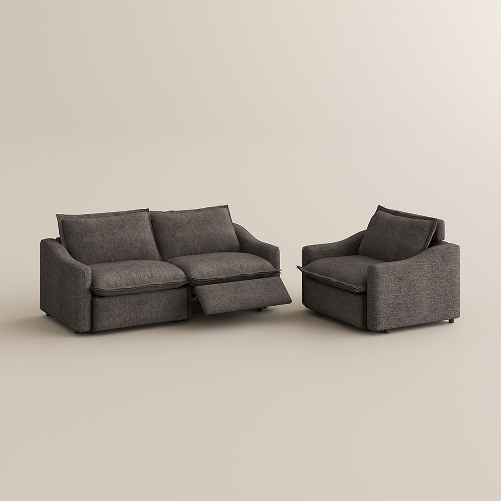 Home Theater Khaki Velvet Sofa Set