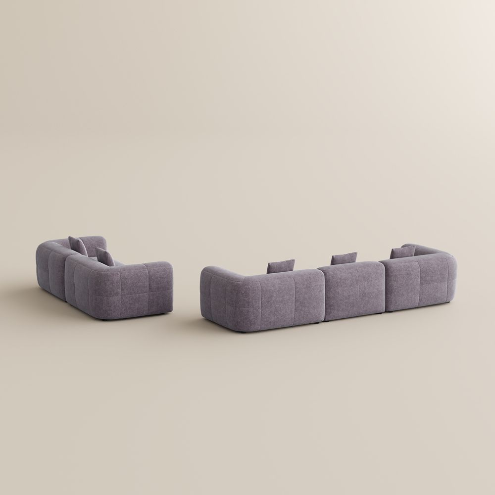 Partial Assembly Required Puce Chenille Sofa Set