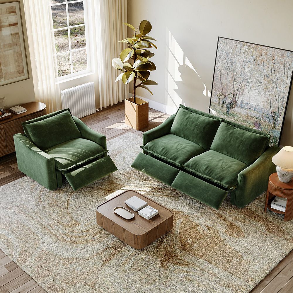 Modern Green Pet-Friendly Fabric Sofa Set