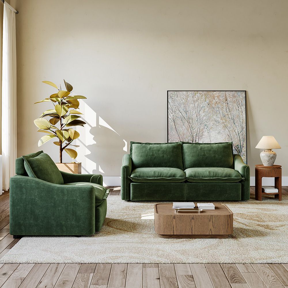 Power Reclining sofas Green Pet-Friendly Fabric Sofa Set