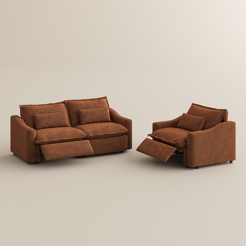 Brown Pet-Friendly Fabric Sofa Set