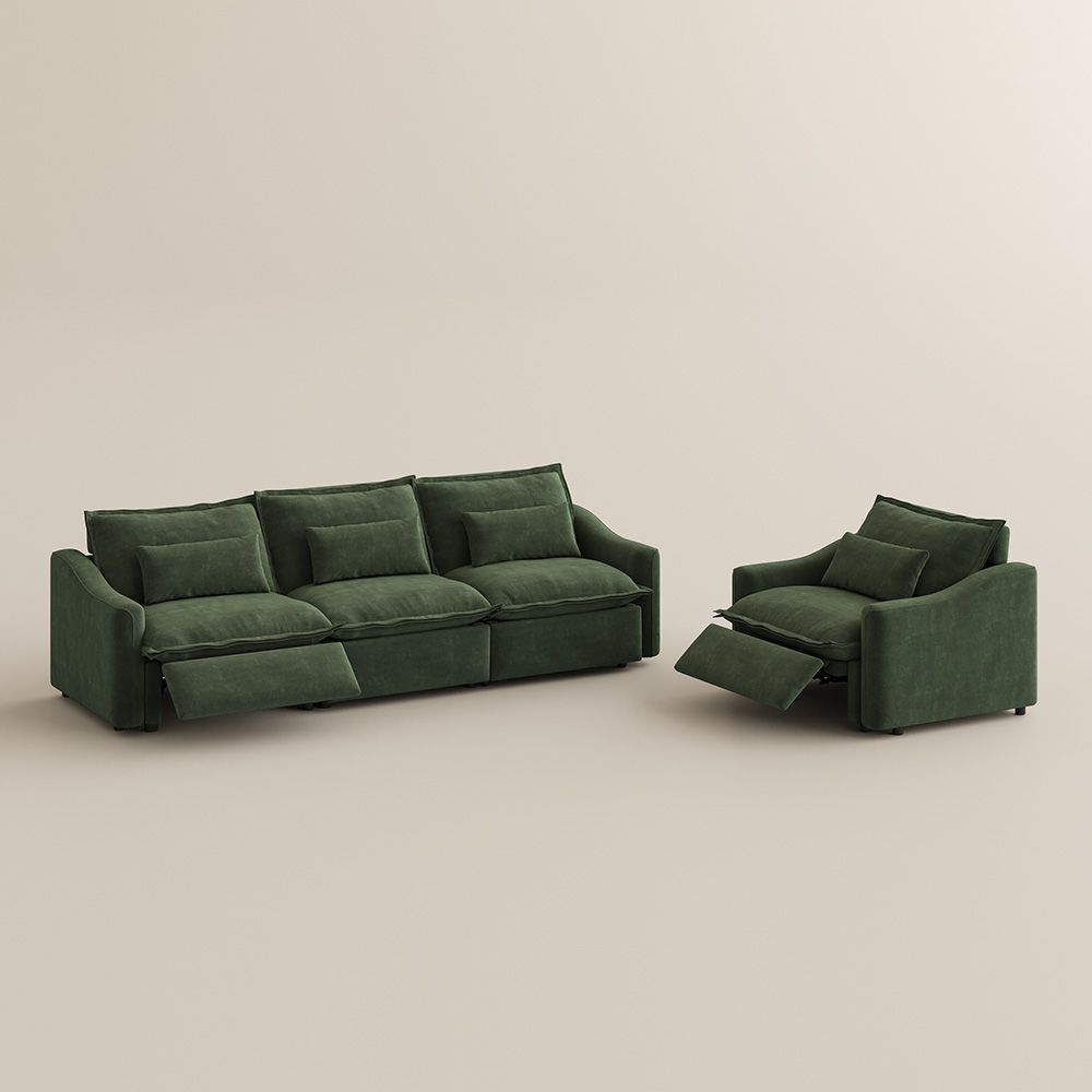 Green Pet-Friendly Fabric Sofa Set