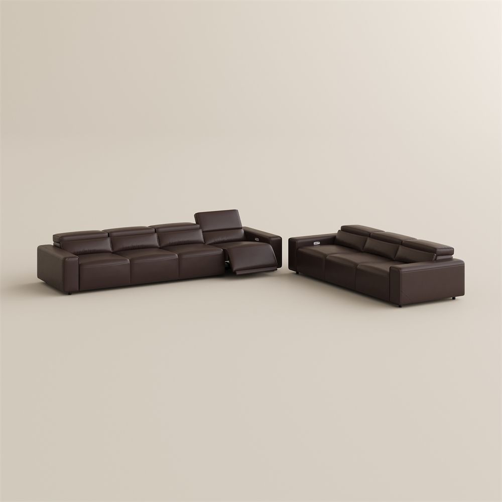 Modern Minimalist Dark Coffee Eco-friendly Microfiber Leather Sofa Set