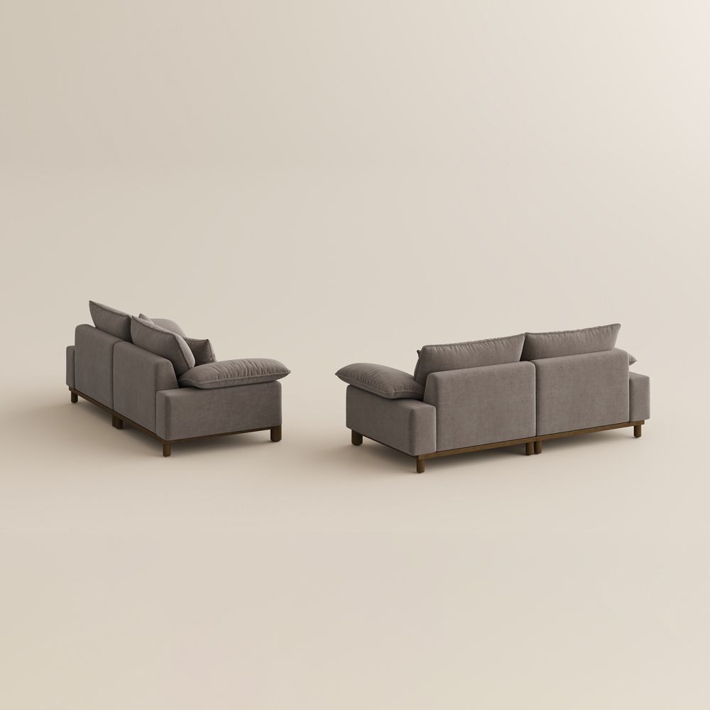 Khaki Pet-Friendly Fabric Sofa Set