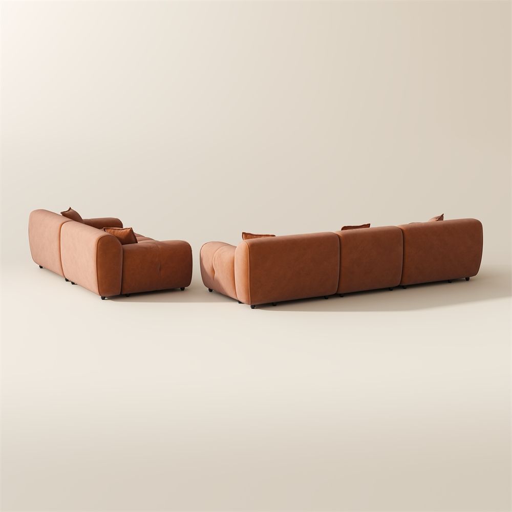 Orange Velvet Sofa Set