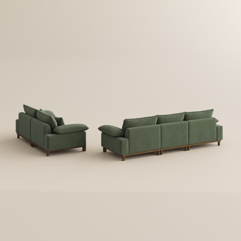 Green Pet-Friendly Fabric Modular Sofas