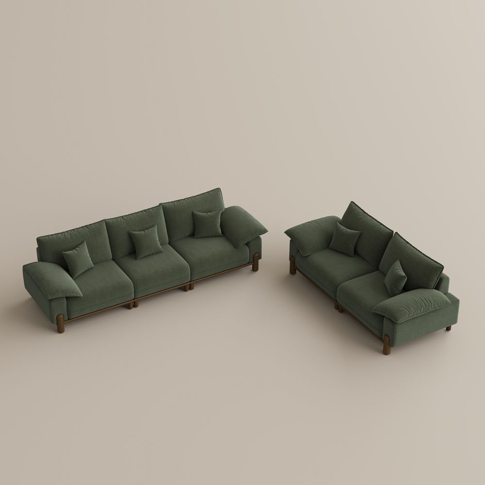 Green Pet-Friendly Fabric Modular Sofas