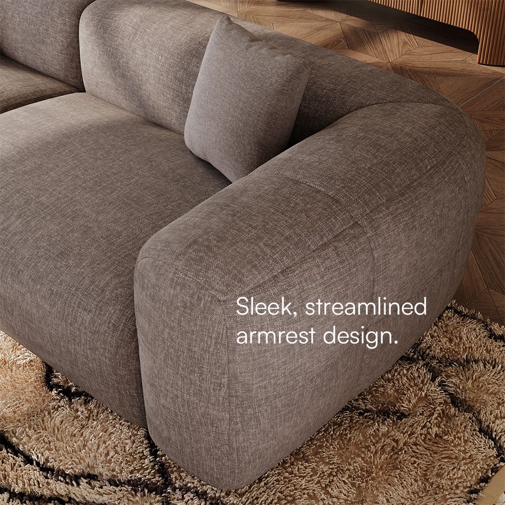 Relaxed Brown Chenille Sofa Set