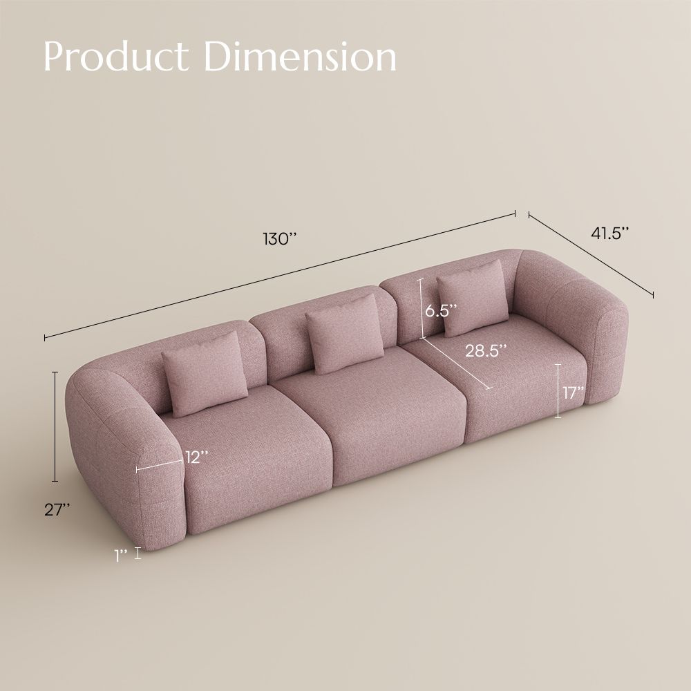 Medium Pink Chenille Sofa Set