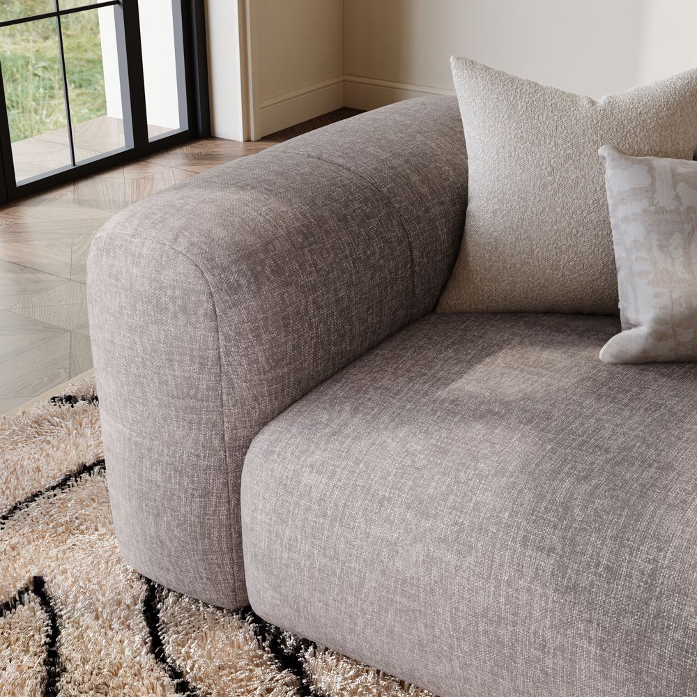 Medium Brown Chenille Sofa Set