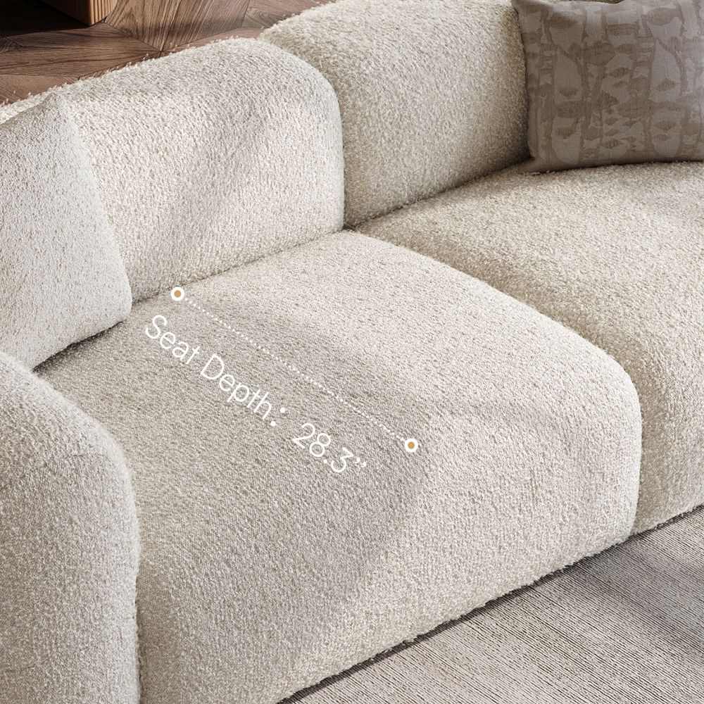 Small Beige teddy fleece Sofas & Loveseats