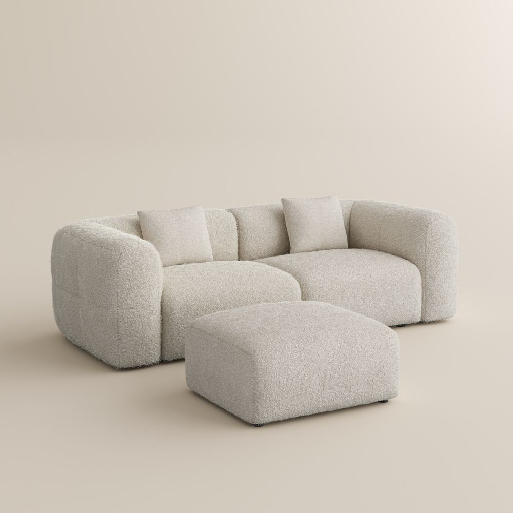 Partial Assembly Required Beige teddy fleece Sofas & Loveseats