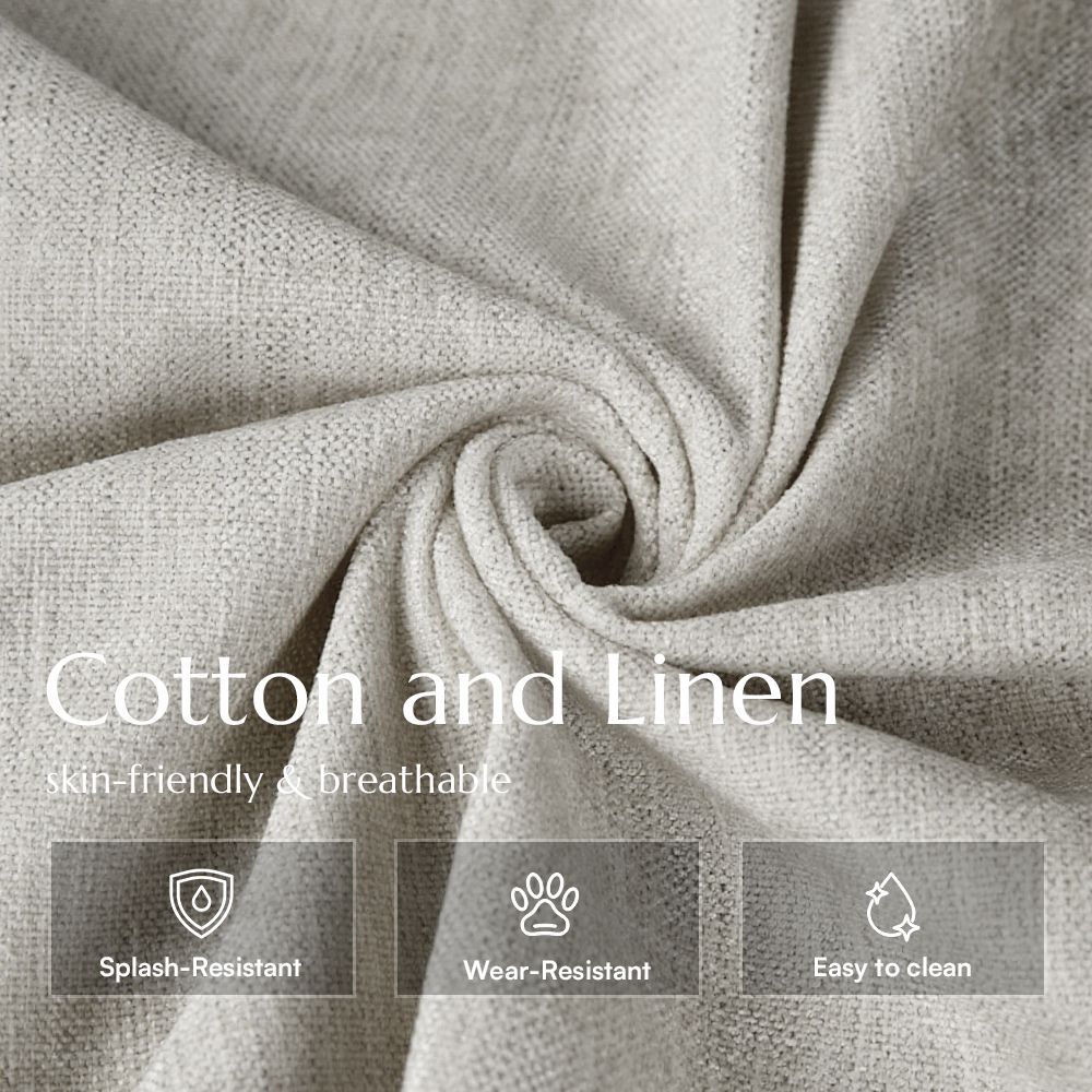 Washable Beige Cotton and Linen Sofas & Loveseats