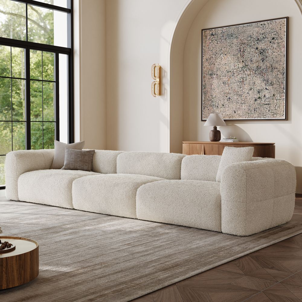 Living Room Beige teddy fleece Sofas & Loveseats