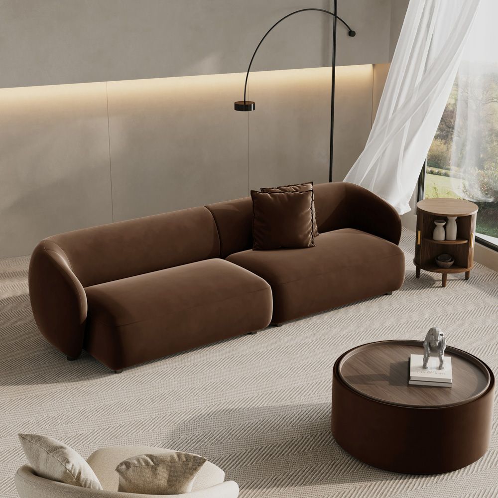 Modern Brown Flannelette Sofas & Loveseats