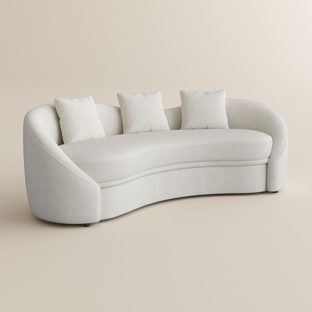 3 Seaters Beige Cotton and Linen Sofas & Loveseats