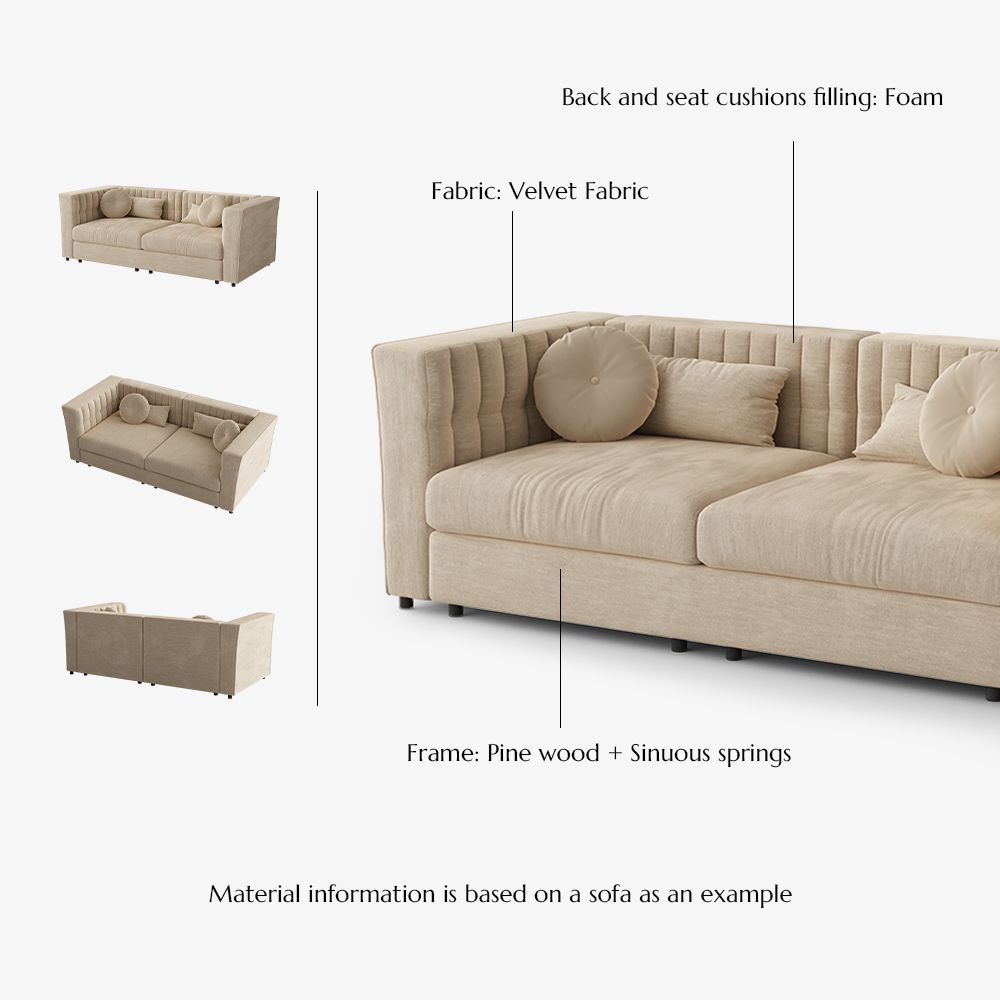 Velvet Beige Velvet Sofas & Loveseats