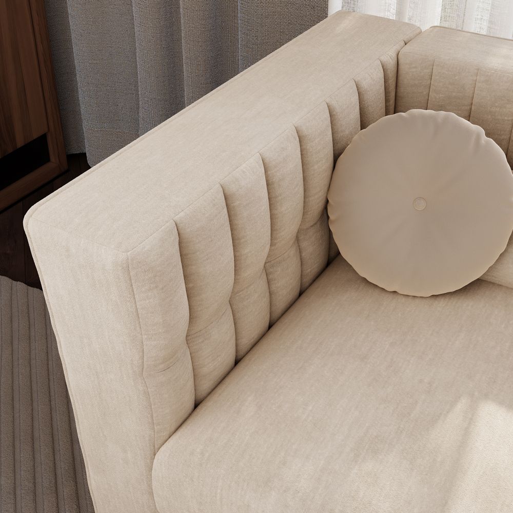 Home Theater Beige Velvet Sofas & Loveseats