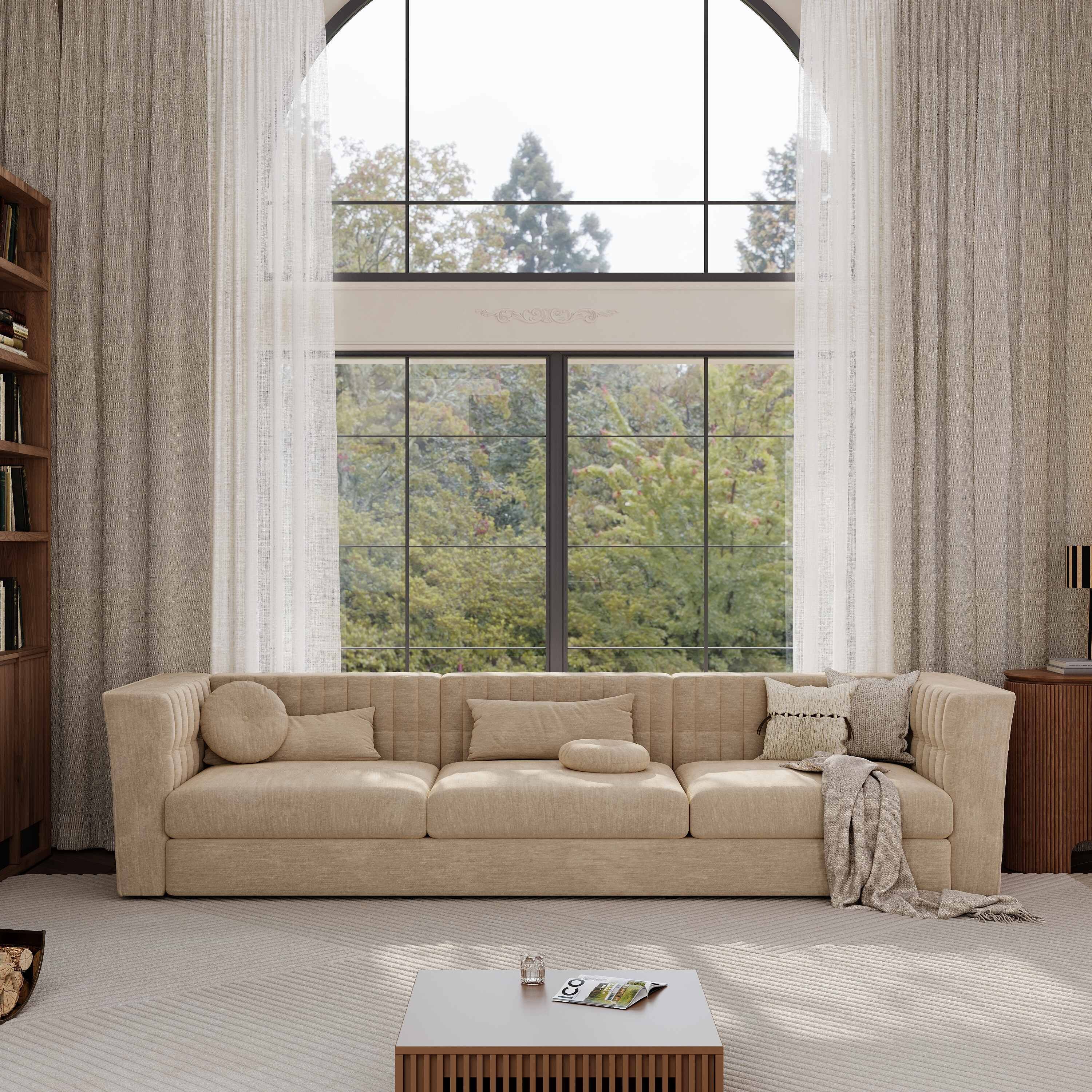 Velvet Beige Velvet Sofas & Loveseats