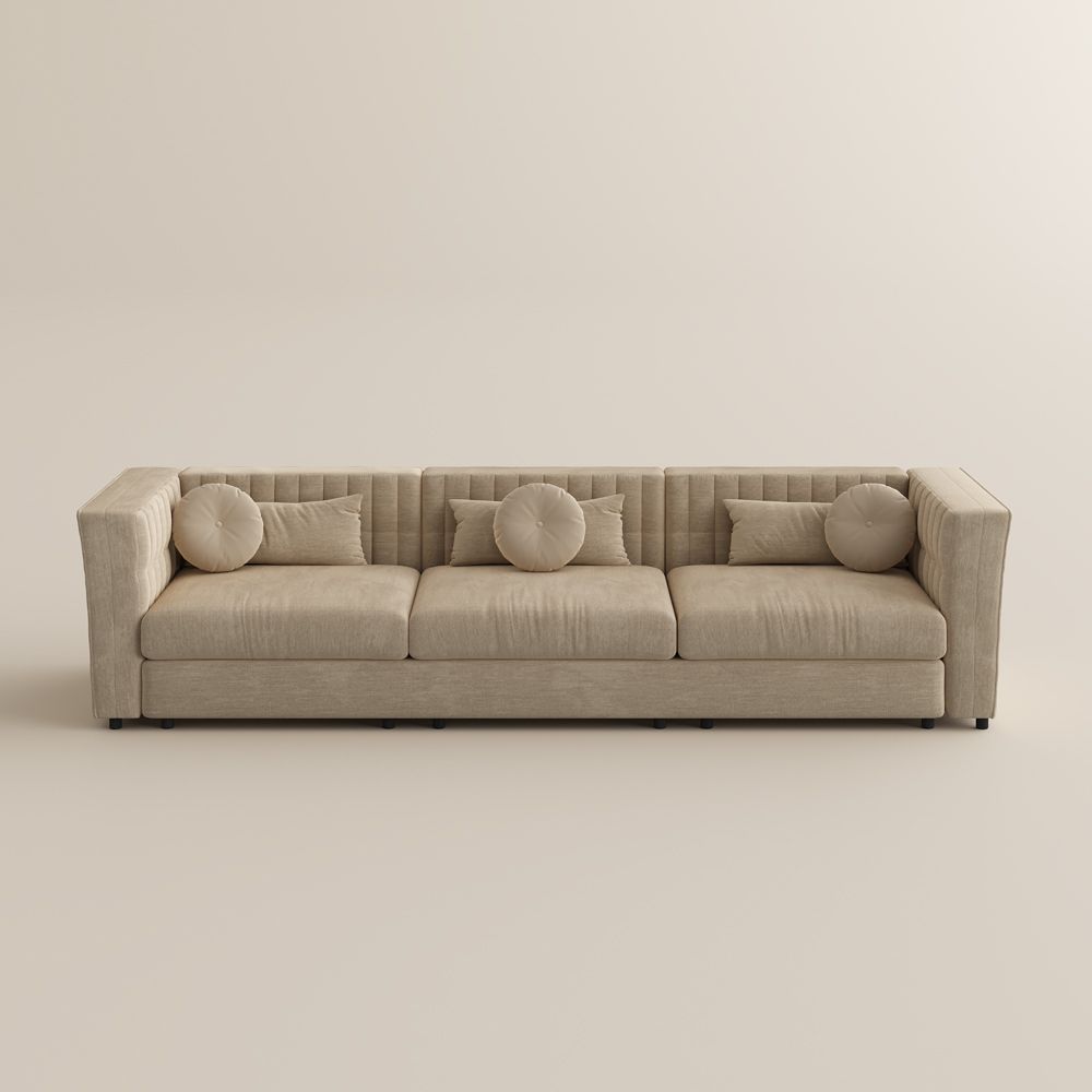 Apartment Beige Velvet Sofas & Loveseats