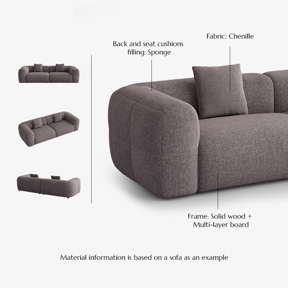 Sofas & Loveseats Puce Chenille Sofas & Loveseats