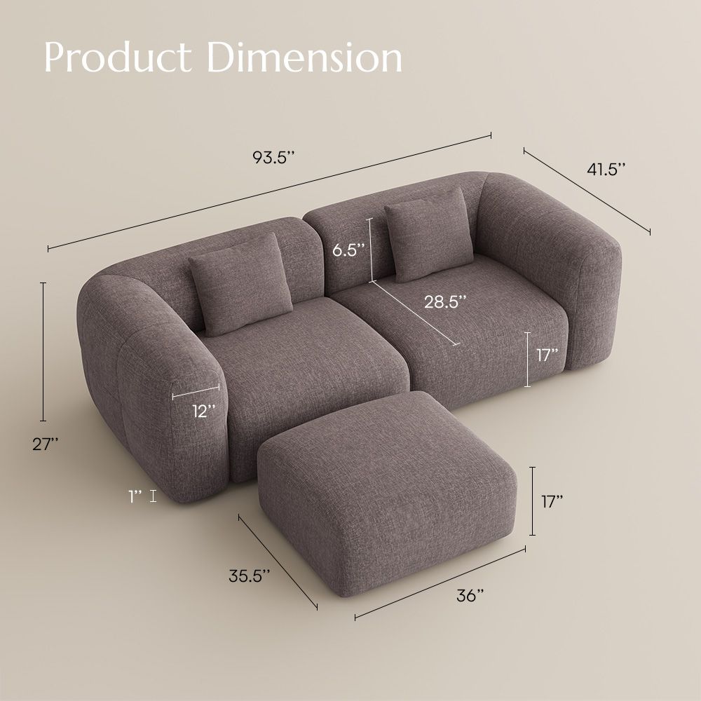 2-3 Seater Puce Chenille Sofas & Loveseats