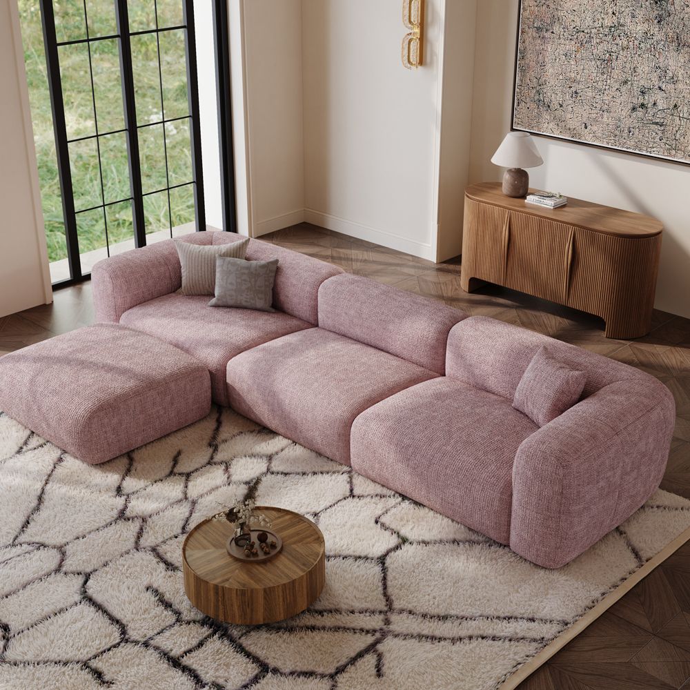Seats 4 Pink Chenille Sofas & Loveseats