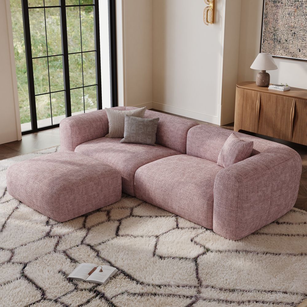 Living Room Pink Chenille Sofas & Loveseats