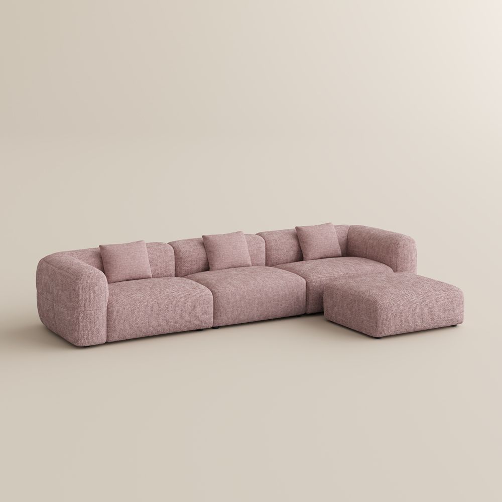 3 Seaters Pink Chenille Sofas & Loveseats
