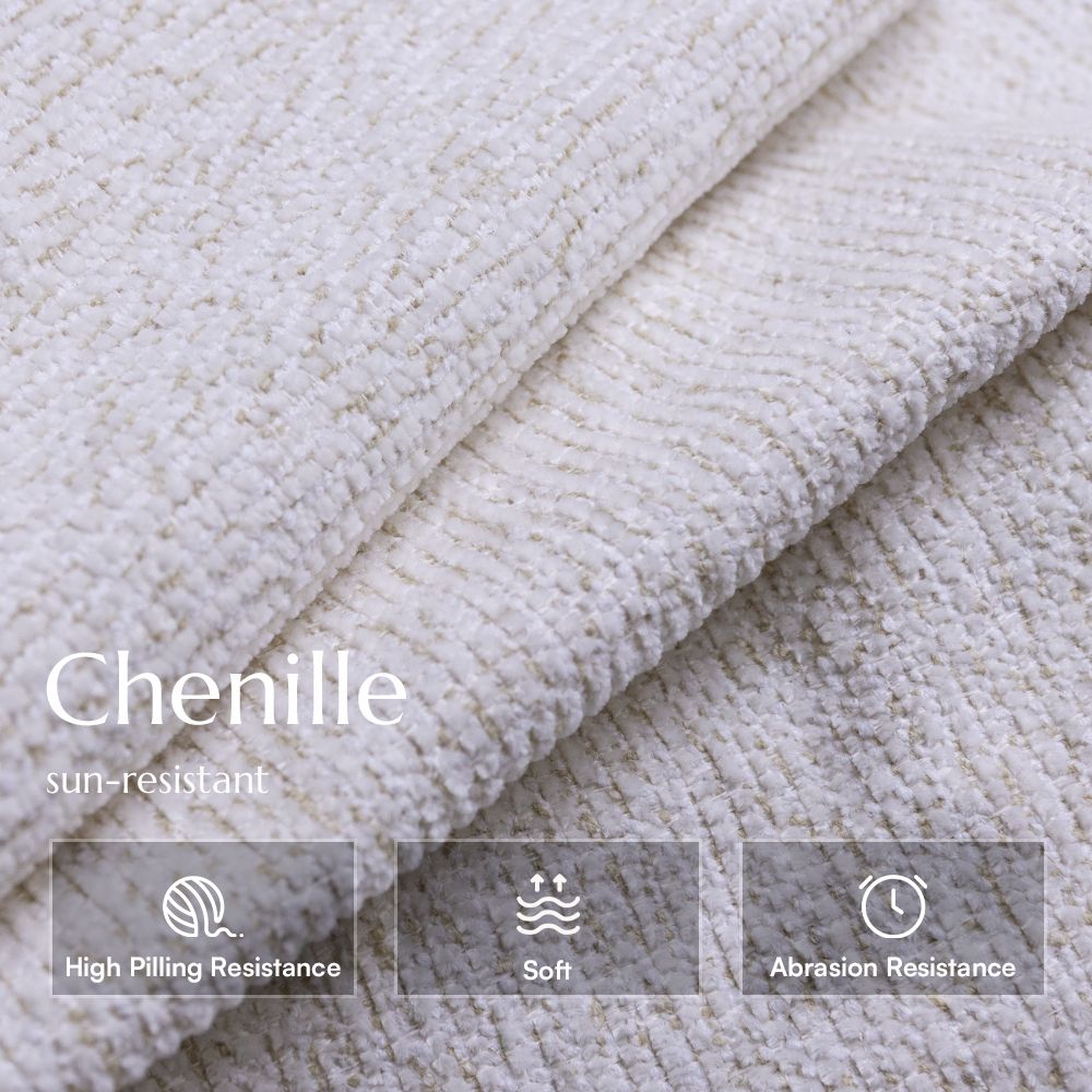 Chenille Light Khaki + Beige Chenille Sofas & Loveseats