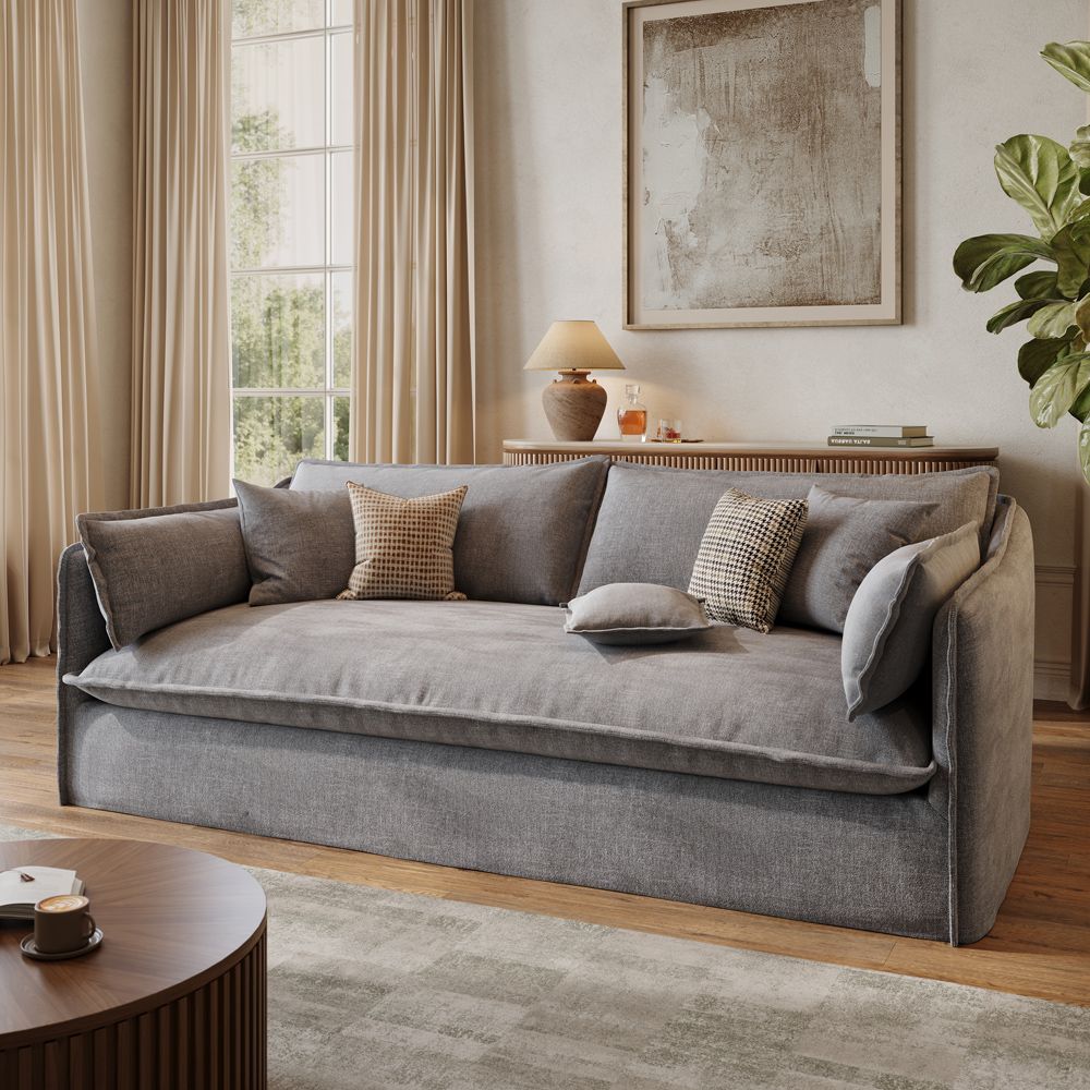 Bedroom Gray Cotton and Linen Sofas & Loveseats