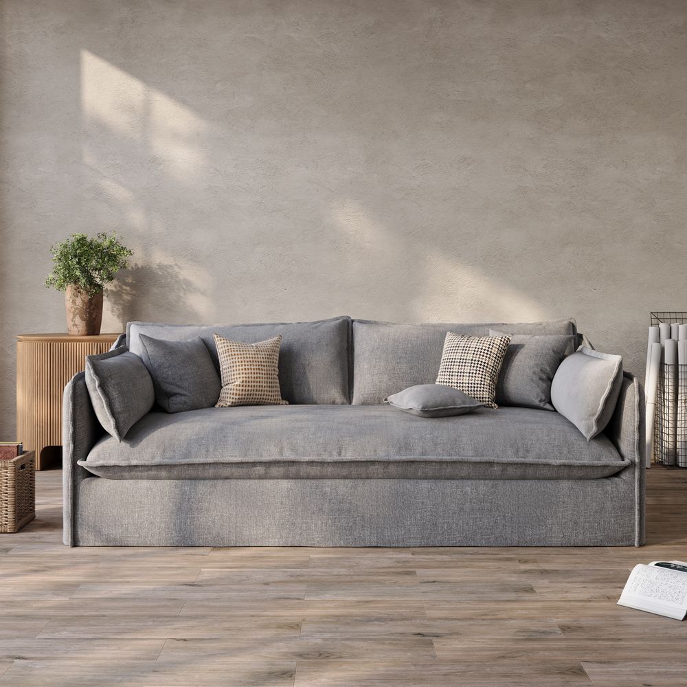Cotton Linen Gray Cotton and Linen Sofas & Loveseats