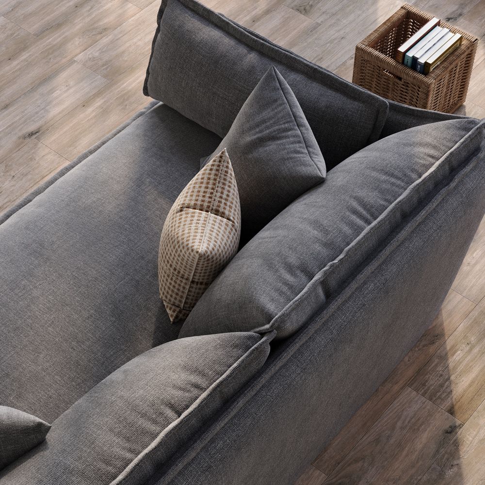 Living Room Gray Cotton and Linen Sofas & Loveseats