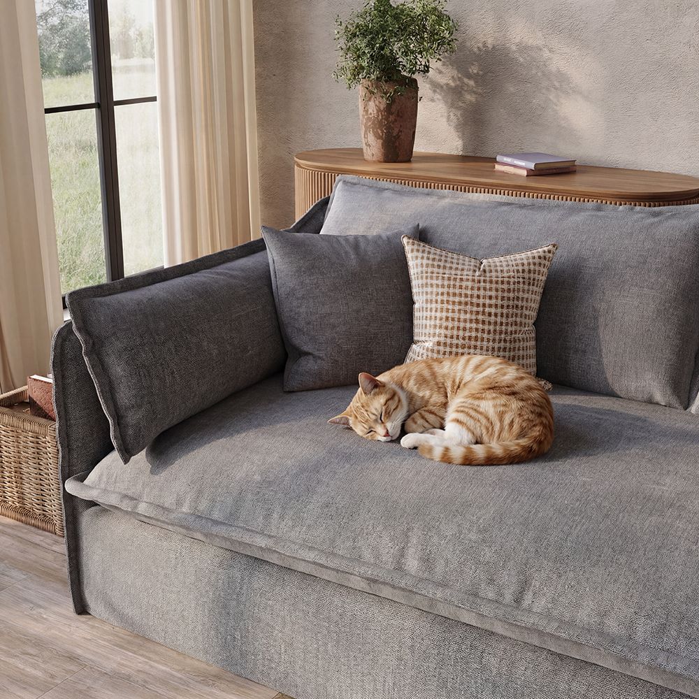 Apartment Gray Cotton and Linen Sofas & Loveseats