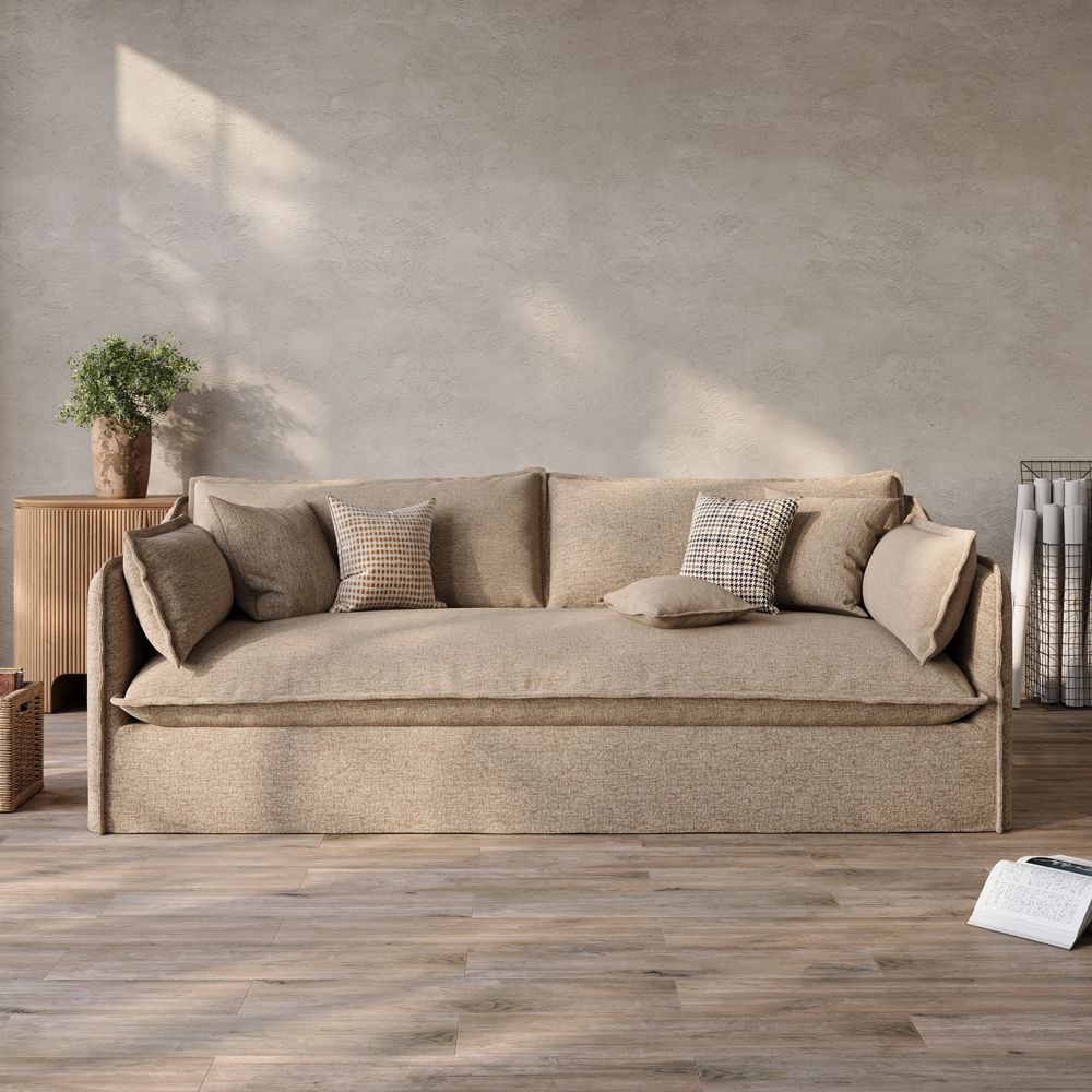 Cotton Linen Khaki Cotton and Linen Sofas & Loveseats