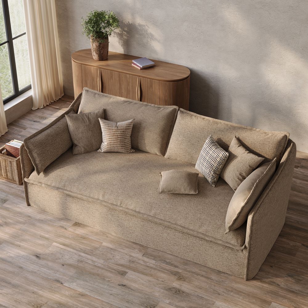 Soft Khaki Cotton and Linen Sofas & Loveseats