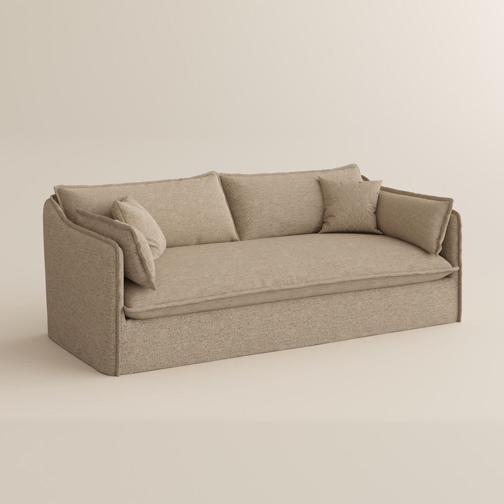Cotton Linen Khaki Cotton and Linen Sofas & Loveseats