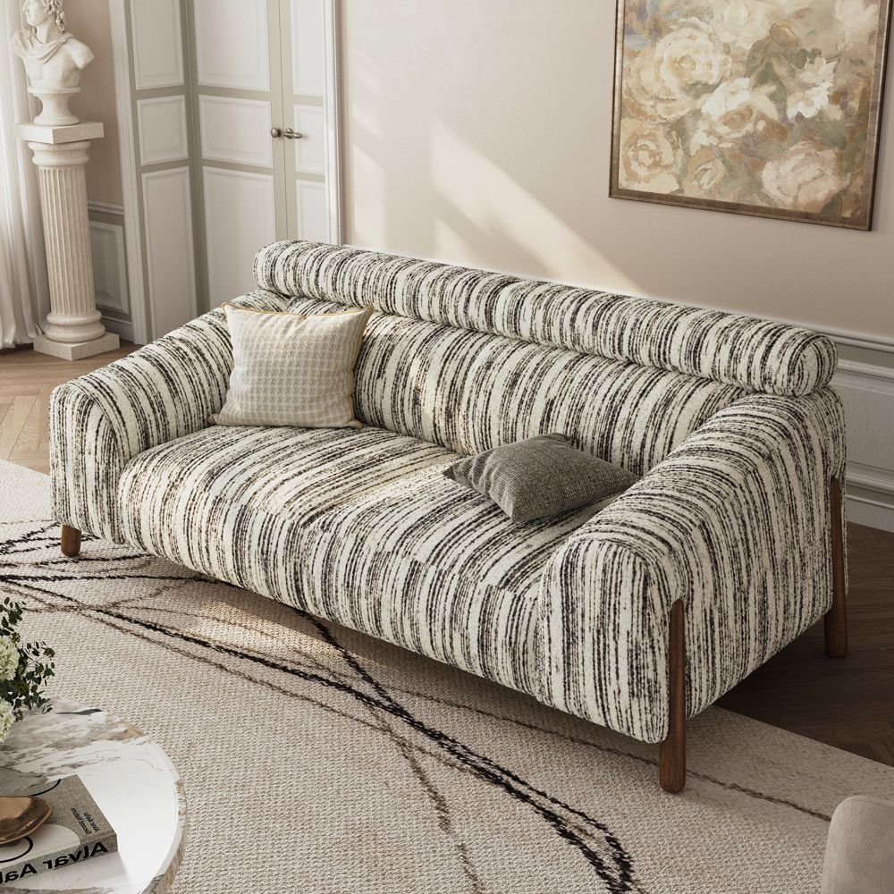 Bedroom Black Cotton and Linen Sofas & Loveseats