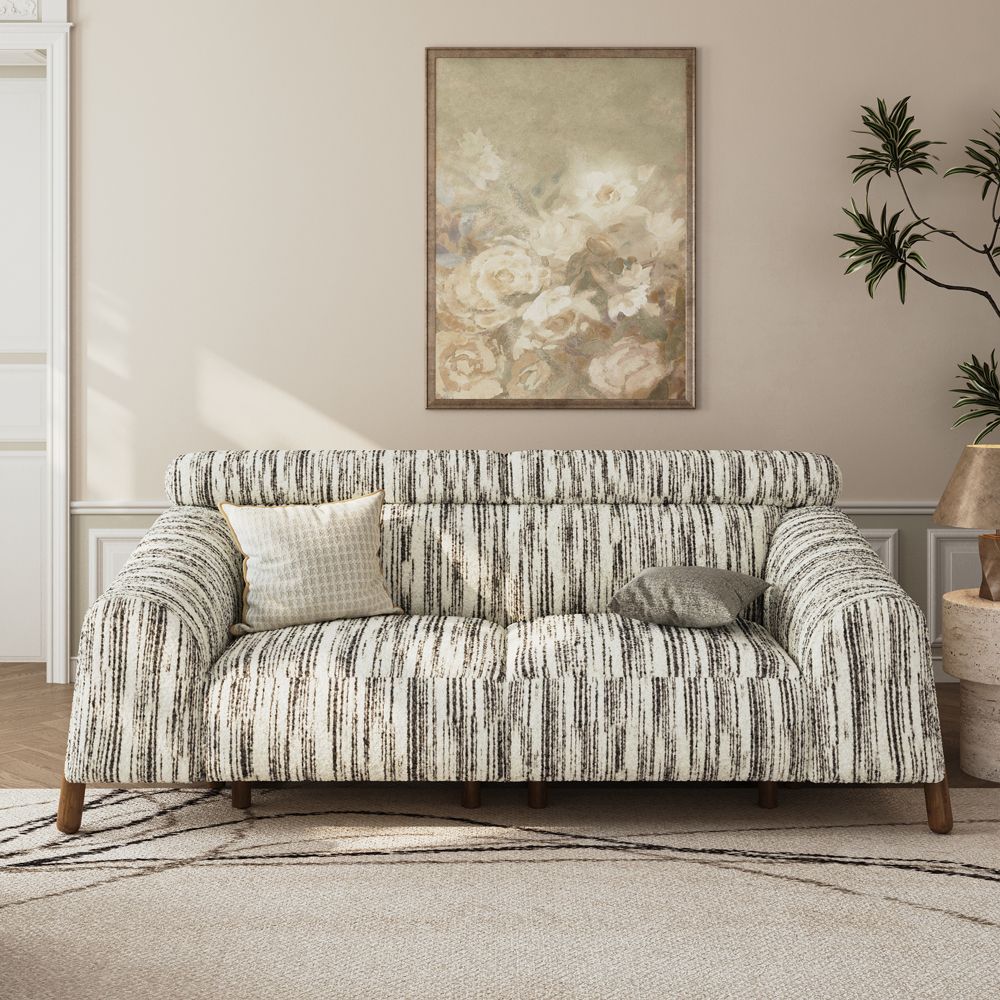 Soft Black Cotton and Linen Sofas & Loveseats