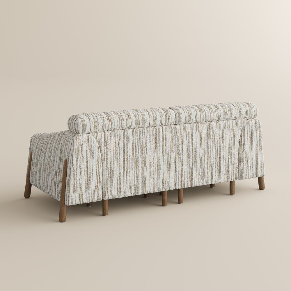 Mid Century Modern Brown&Beige Cotton and Linen Sofas & Loveseats