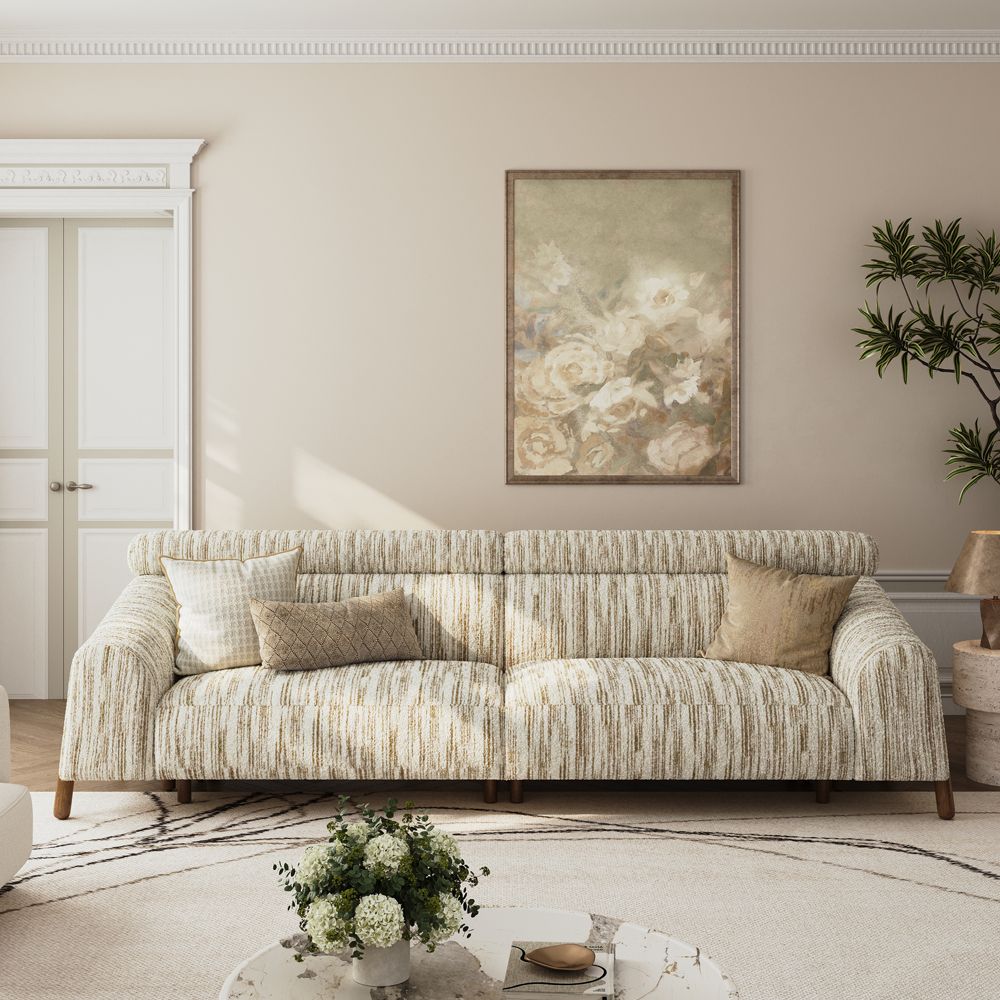 Comfortable Brown&Beige Cotton and Linen Sofas & Loveseats