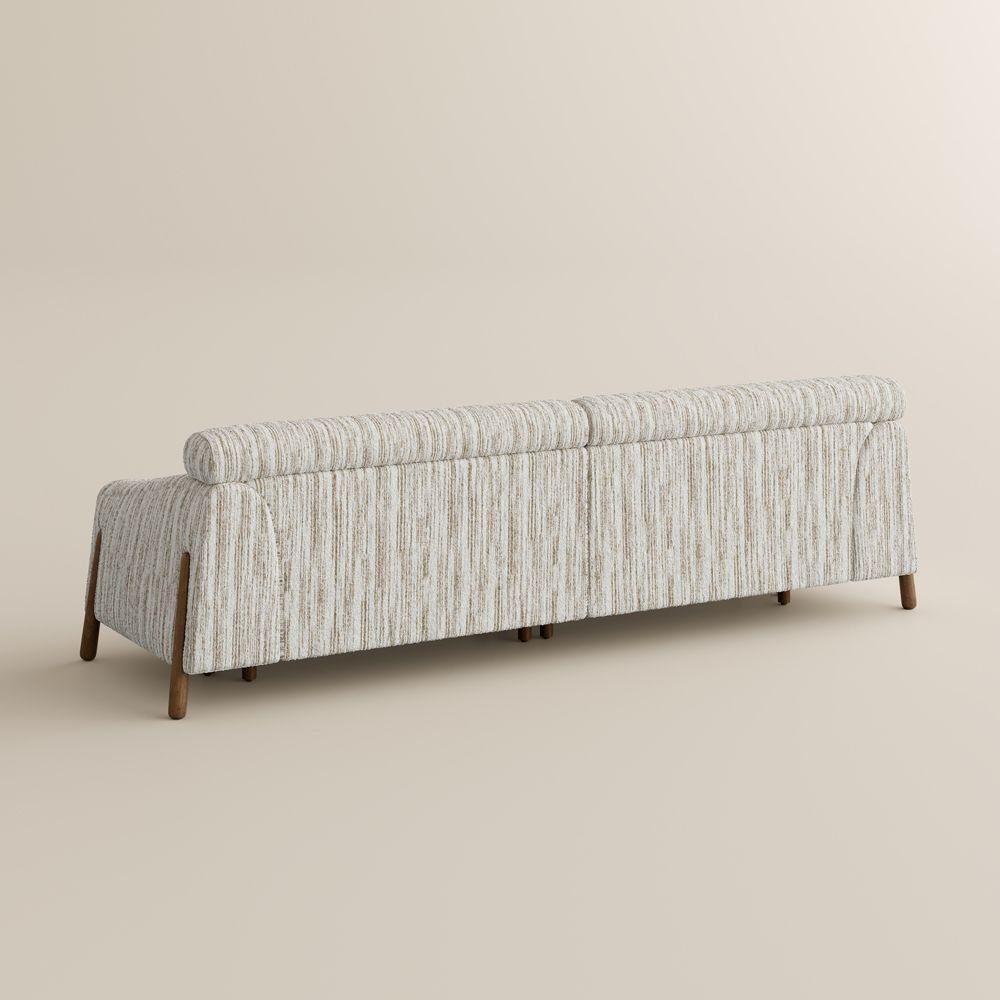 3-4 Seater Brown&Beige Cotton and Linen Sofas & Loveseats