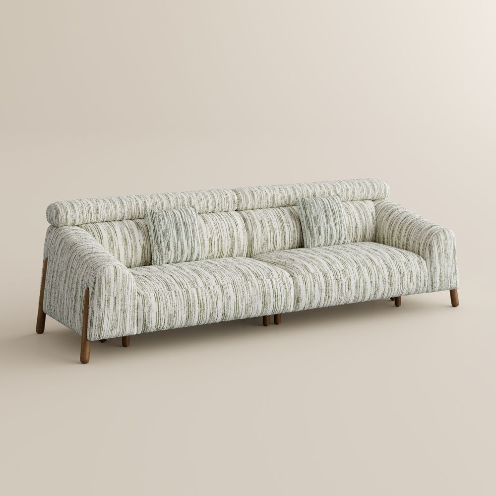 Medium Green Cotton and Linen Sofas & Loveseats