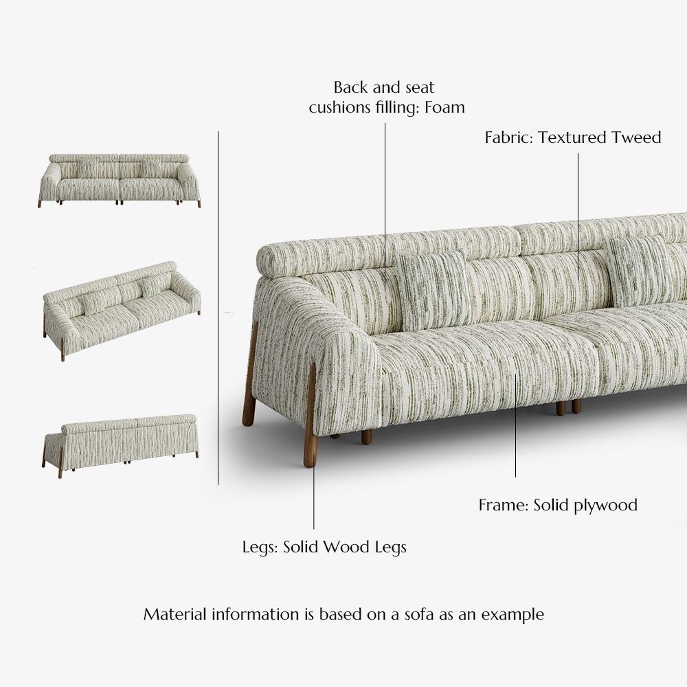 Green Green Cotton and Linen Sofas & Loveseats